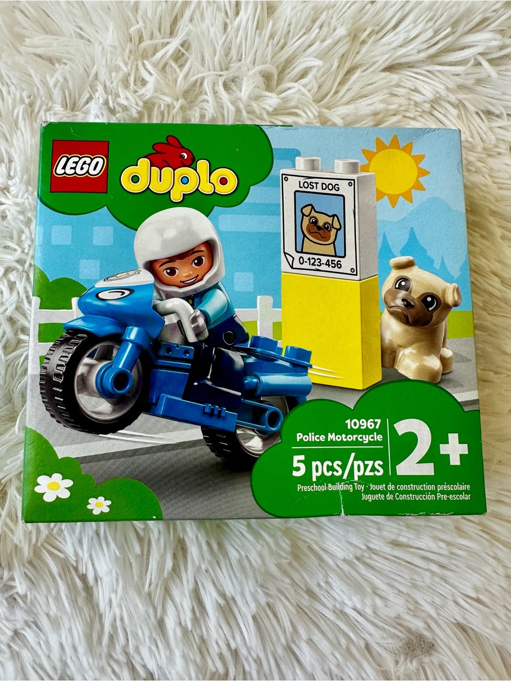 LEGO DUPLO 10967 Police Motorcycle Building Set 5 Pieces Sealed New Toddler Toy